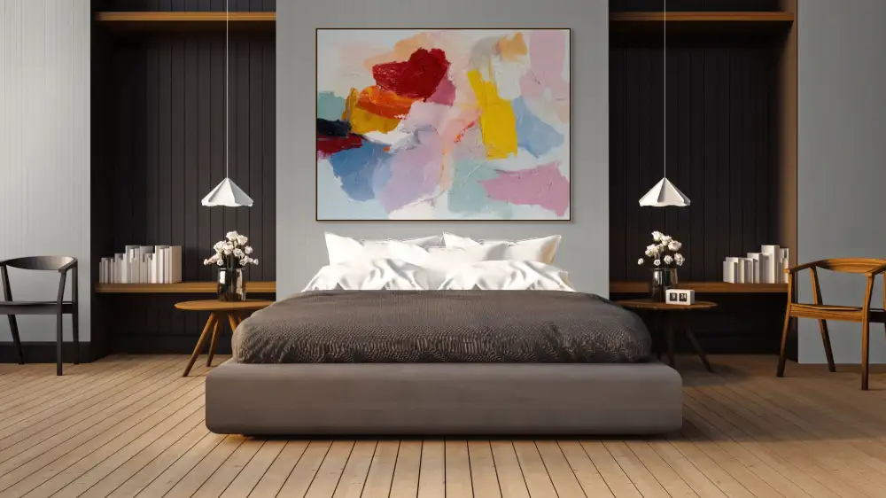 COLOUR SYMPHONY - ABSTRACT PAINTING (AAA 137) 7 Abstraction image with color composition and dynamic strokes in vivid hues