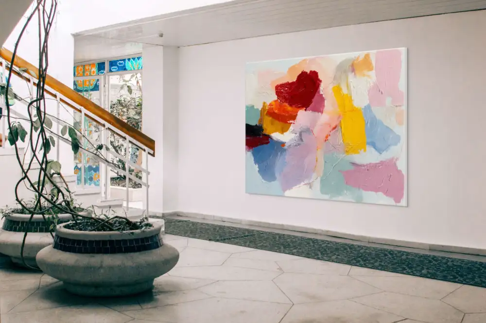 COLOUR SYMPHONY - ABSTRACT PAINTING (AAA 137) 8 Abstraction image with color composition and dynamic strokes in vivid hues