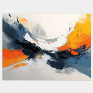 artonline – gemalte Bilder für die Wand mit einer zarten abstrakten Komposition in Orange- und Grautönen