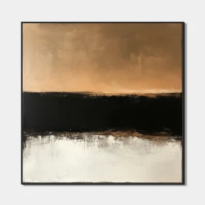 artonline - modern painting in abstract composition with brown-black horizontal structure