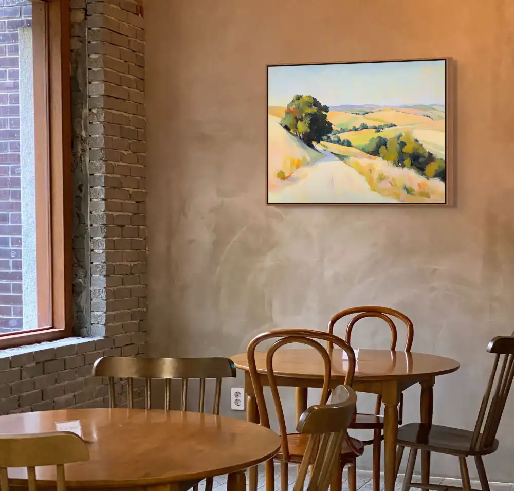 LANDSCAPE OF PEACE - IMPRESSIONISTIC PAINTING (AIA 315) 3 A landscape image with a path between summer fields and trees