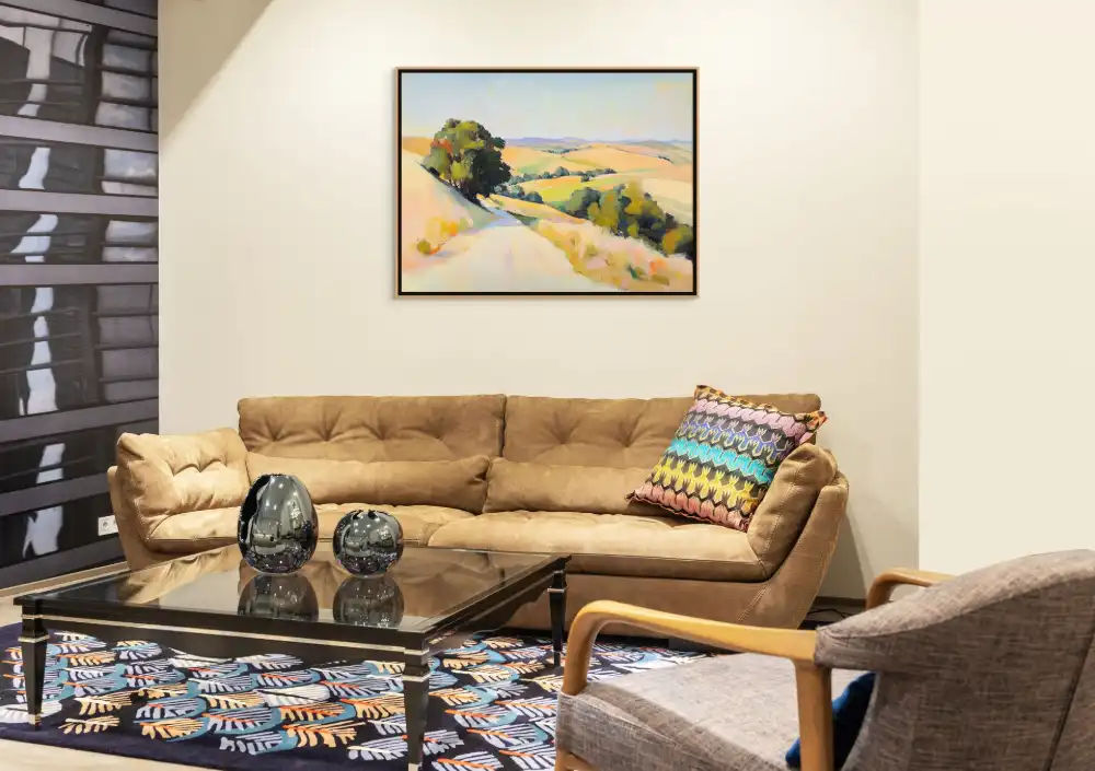 LANDSCAPE OF PEACE - IMPRESSIONISTIC PAINTING (AIA 315) 4 A landscape image with a path between summer fields and trees