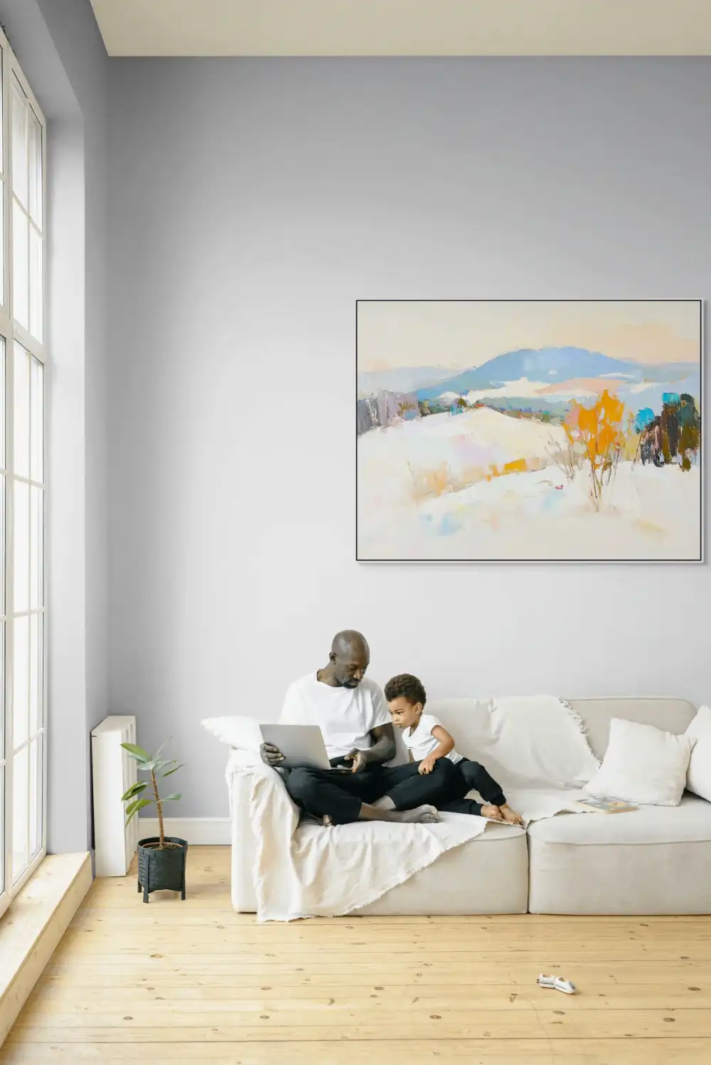 KONTRASTY ZIMY - IMPRESIONISTICKÝ OBRAZ (CIA 315) 7 Painted landscape images with winter scenery and mountains