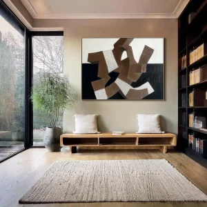 artonline – ručně malované obrazy na plátně s abstraktní geometrickou kompozicí v hnědých tónech