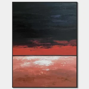 artonline - abstract paintings on canvas with black, red and white composition in dramatic style