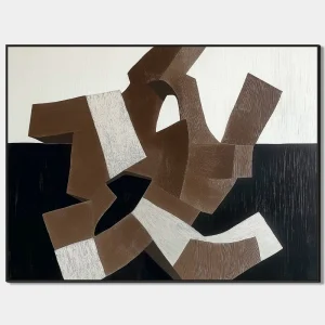 artonline – ručně malované obrazy na plátně s abstraktní geometrickou kompozicí v hnědých tónech