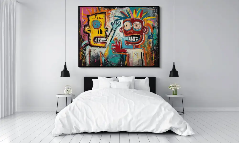 DIVOKÁ DEBATA - STREET ART OBRAZ (ASA 906) 7 Street-Art-Gemälde mit ausdrucksstarken Figuren, leuchtenden Farben und energischer Handschrift