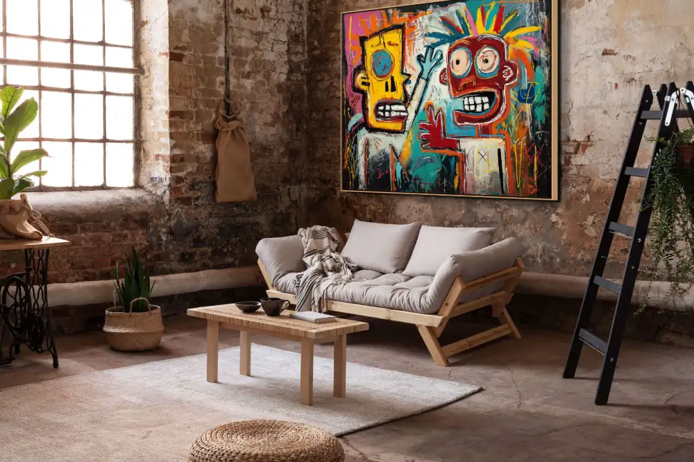 DIVOKÁ DEBATA - STREET ART OBRAZ (ASA 906) 8 Street-Art-Gemälde mit ausdrucksstarken Figuren, leuchtenden Farben und energischer Handschrift