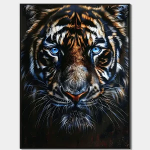 artonline – obraz tygr s intenzivním pohledem a realistickým zpracováním srsti