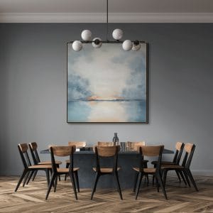 Uklidňující obrazy s jemnou abstraktní kompozicí a klidnou atmosférou