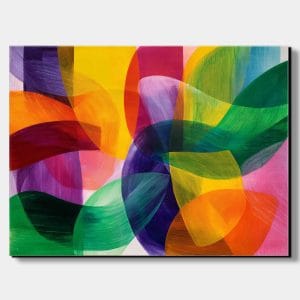 Malby na plátno v barevné abstrakci s plynulými tvary