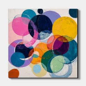 Obraz do jídelny s abstraktní kompozicí a jemnými propojenými tvary