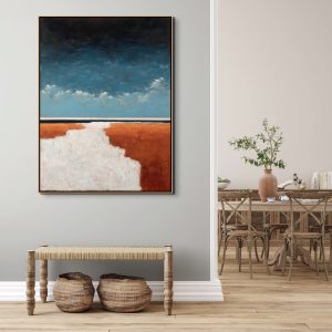 Abstraktní malby s horizontální kompozicí a klidnou atmosférou