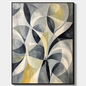 Moderní abstraktní umění s oblými tvary a harmonickou kompozicí