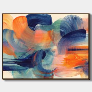Malba na plátno s dynamickým prouděním barev a výraznými tahy štětce