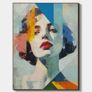 artonline – Geometrie tváře, malba akrylem na plátně pro interiér
