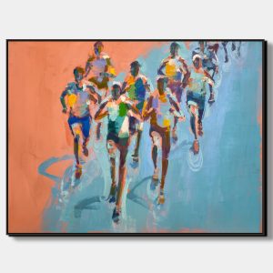 artonline – Obraz běhání Maraton v dynamické akrylové malbě