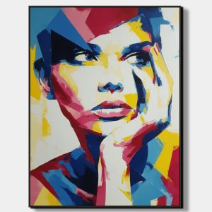 artonline – ručně malovaný obraz Přítomnost s expresivním portrétem