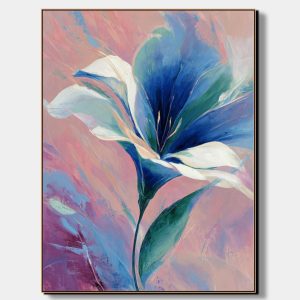 artonline – obrazy květin na plátně v modrých tónech