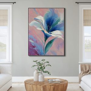 artonline – obrazy květin na plátně v modrých tónech