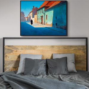 artonline – obraz nad sedačku s klidnou městskou ulicí