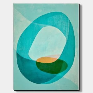 artonline – Obrazy na zeď do obýváku s jemnými organickými tvary v modré