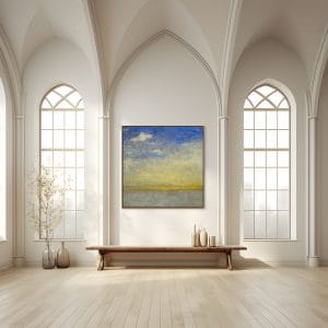 Luxusní obrazy na zeď s klidnou abstraktní kompozicí a jemným horizontem