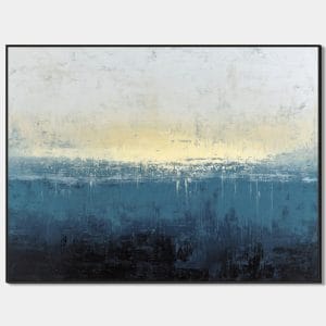 Modrá hranice – malovaný obraz do obýváku v modrých tónech