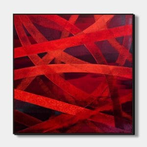 luxusní moderní obrazy s výraznými červenými liniemi a dynamickou strukturou