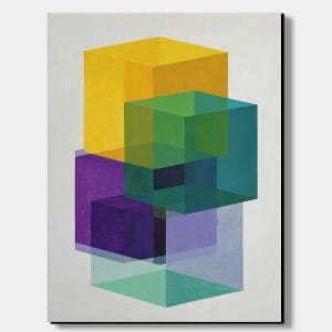 artonline – Obraz do kanceláře s geometrickými tvary a prostorovou hloubkou