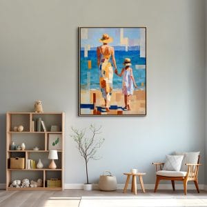 artonline – Dekorace na zeď do obýváku s figurální scénou u moře
