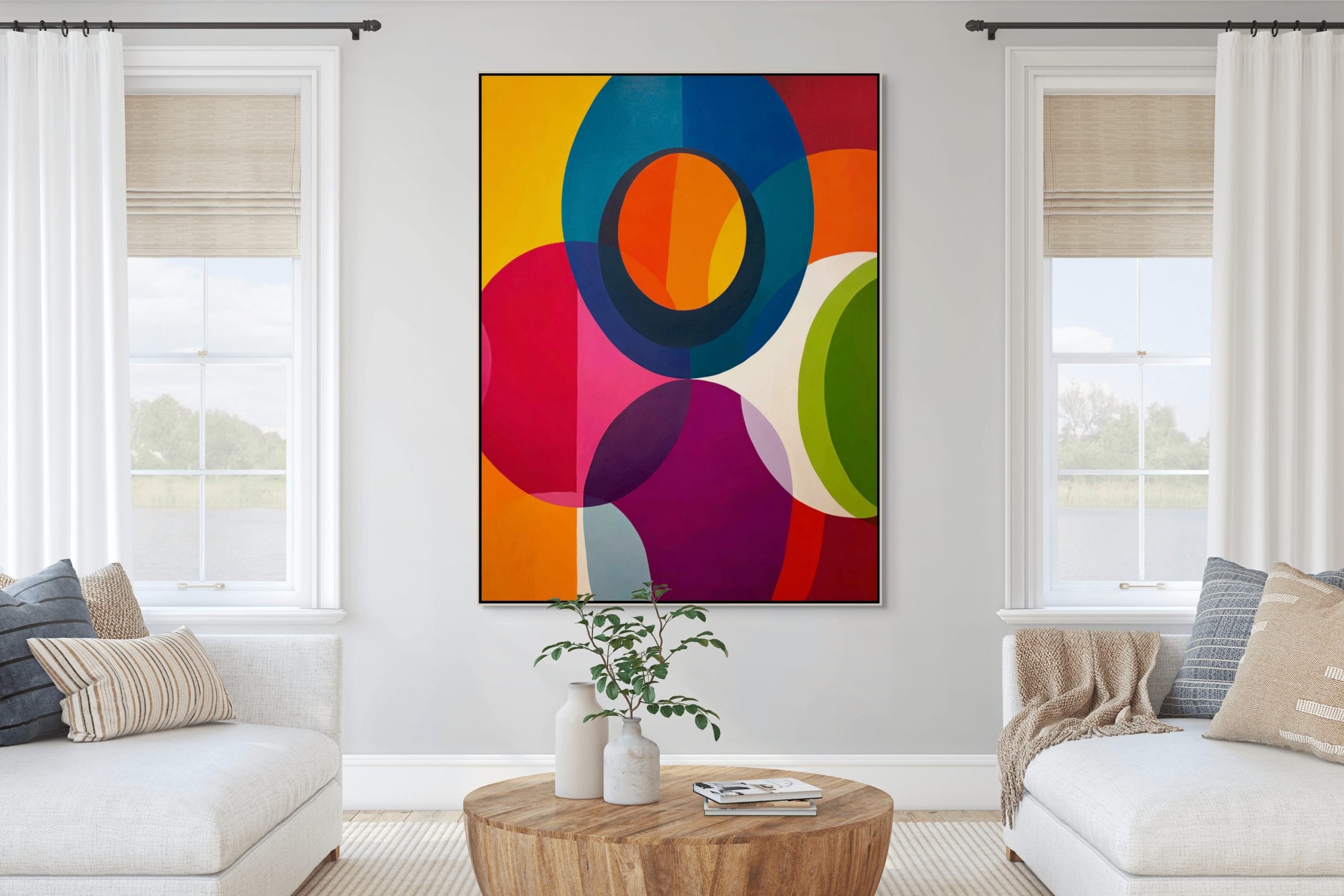 PRSTENEC SVĚTLA - ABSTRAKTNÍ OBRAZ (AAB 132) 4 Prstenec světla – Dekorace do kuchyně na zeď s kruhy