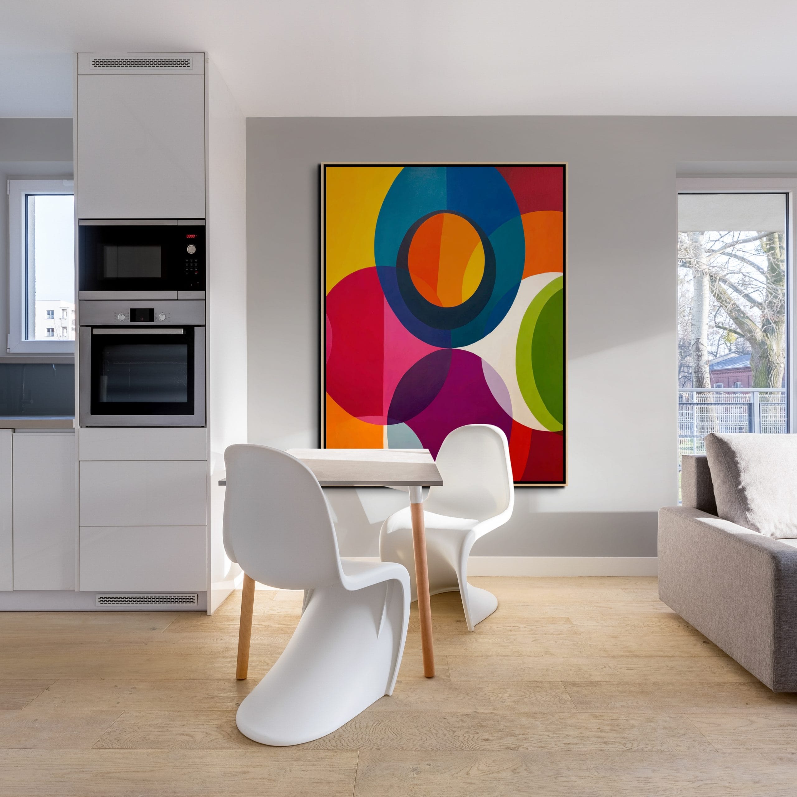 Prstenec světla – Dekorace do kuchyně na zeď s kruhy