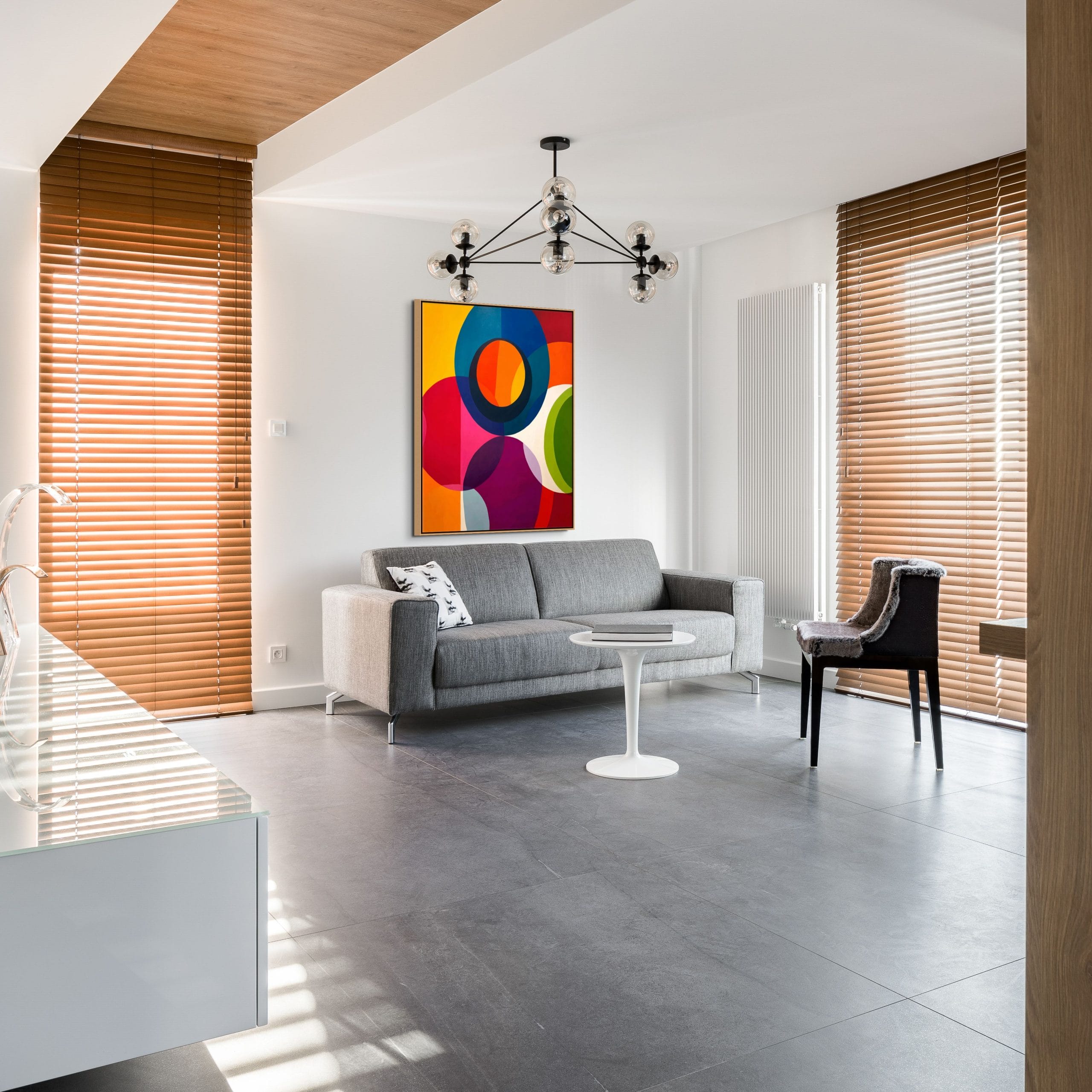 PRSTENEC SVĚTLA - ABSTRAKTNÍ OBRAZ (AAB 132) 6 Prstenec světla – Dekorace do kuchyně na zeď s kruhy