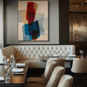 Mezi vrstvami – moderní abstraktní obrazy v červené a modré