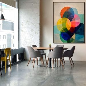 Rovnováha kruhů – obrazy na stěnu s barevnými kruhy