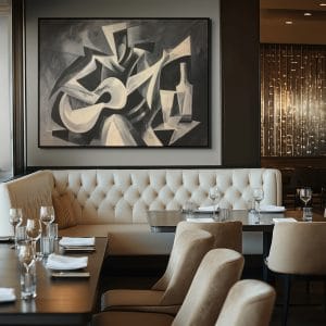 Stínový koncert – Kubistický obraz v černobílé dynamice