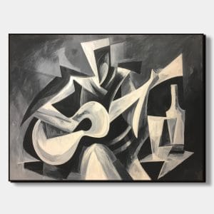 Stínový koncert – Kubistický obraz v černobílé dynamice