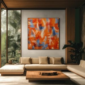 Sluneční vítr – Velké obrazy na plátně v oranžové a modré