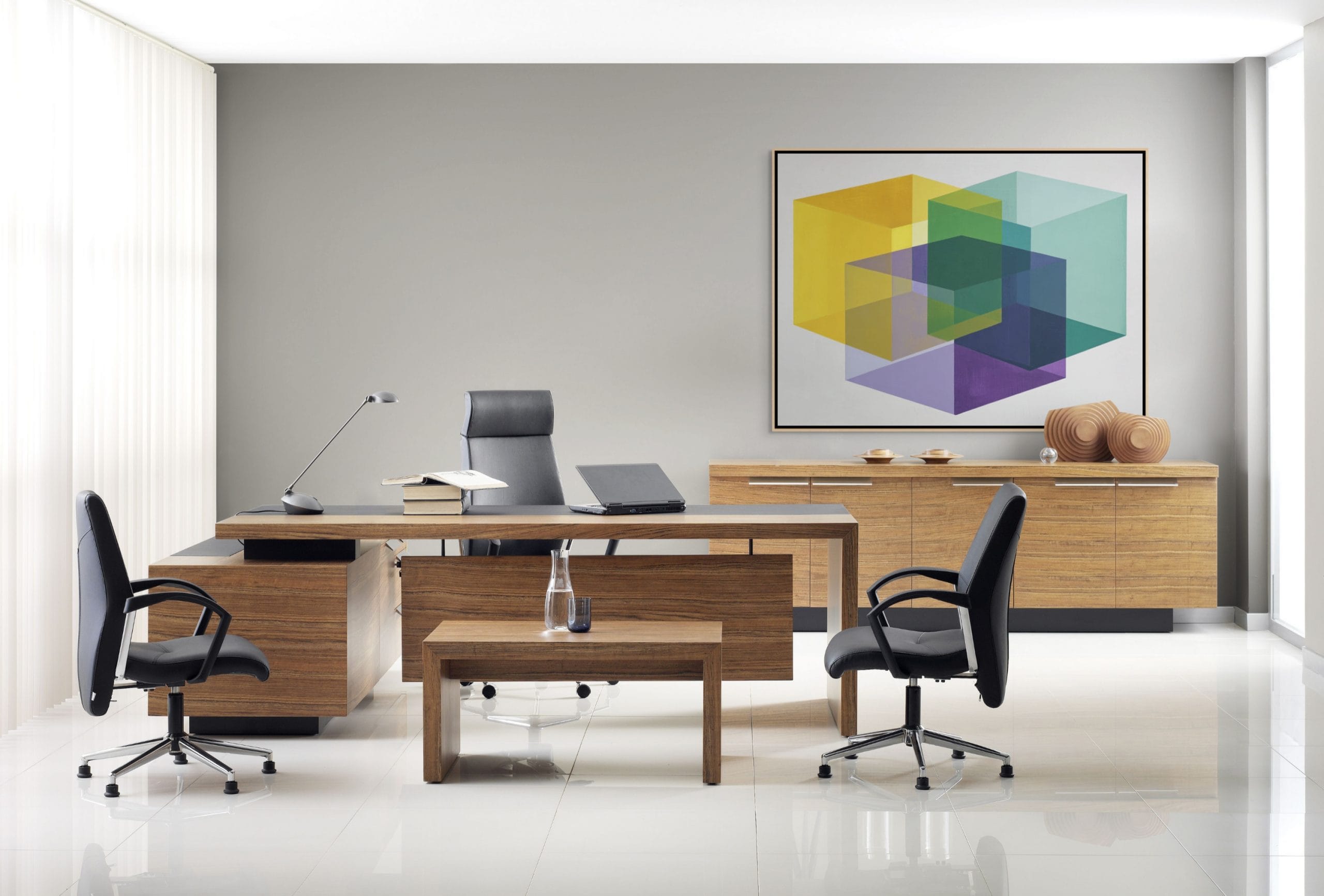 artonline – moderní umění obraz s geometrickými tvary a prostorovou hloubkou