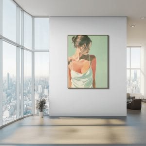 Jemná krása – obraz dívky v jemných tónech | originální malba