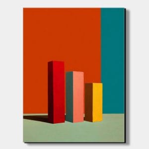 Letní geometrie – minimalistické obrazy s barevnými hranoly