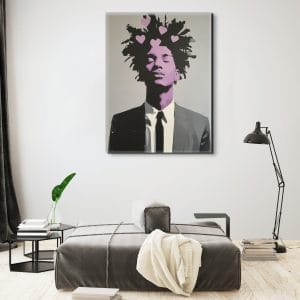 Pop art ručně malovaný portrét s výraznou barevností a emocí