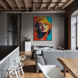 Ručně malovaný pop art portrét Marilyn – pop art Marilyn na plátně