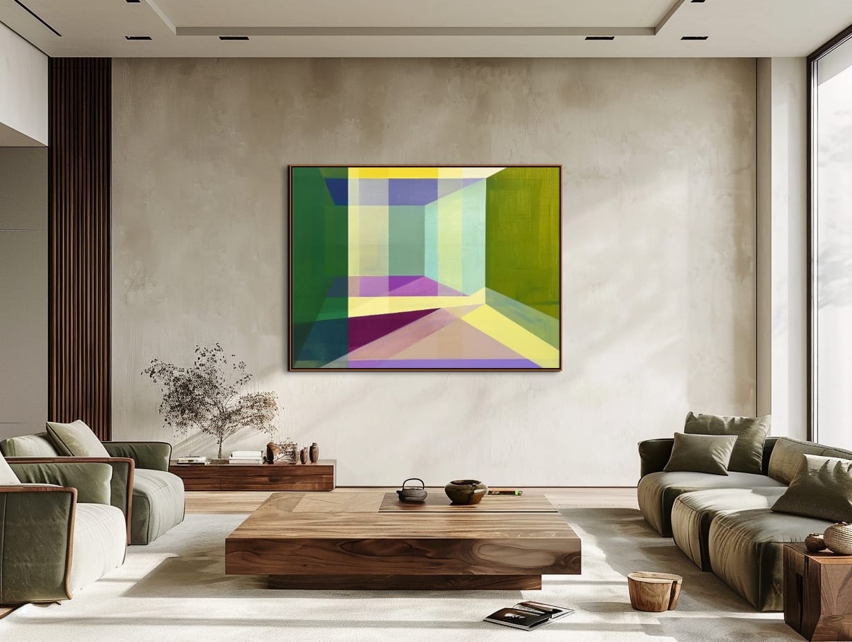 GEOMETRIE ROVIN - AG 04 3 Moderní geometrický obraz Perspektiva barev – AG 04