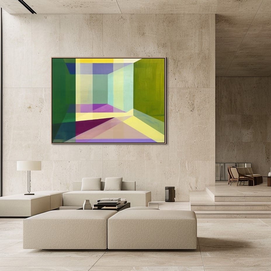GEOMETRIE ROVIN - AG 04 2 Moderní geometrický obraz Perspektiva barev – AG 04