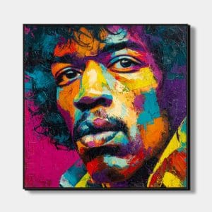Barevný hudební portrét legendy – Obraz Jimi Hendrix