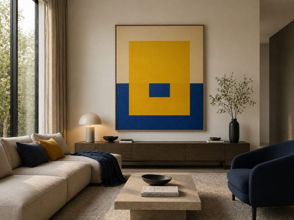 Inspirace pro výběr obrazu do moderního interiéru s výrazným abstraktním dílem