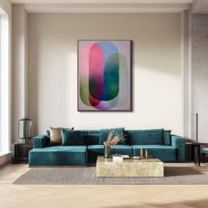 Abstraktní moderní dekorace Barevné průniky II. s geometrickými tvary